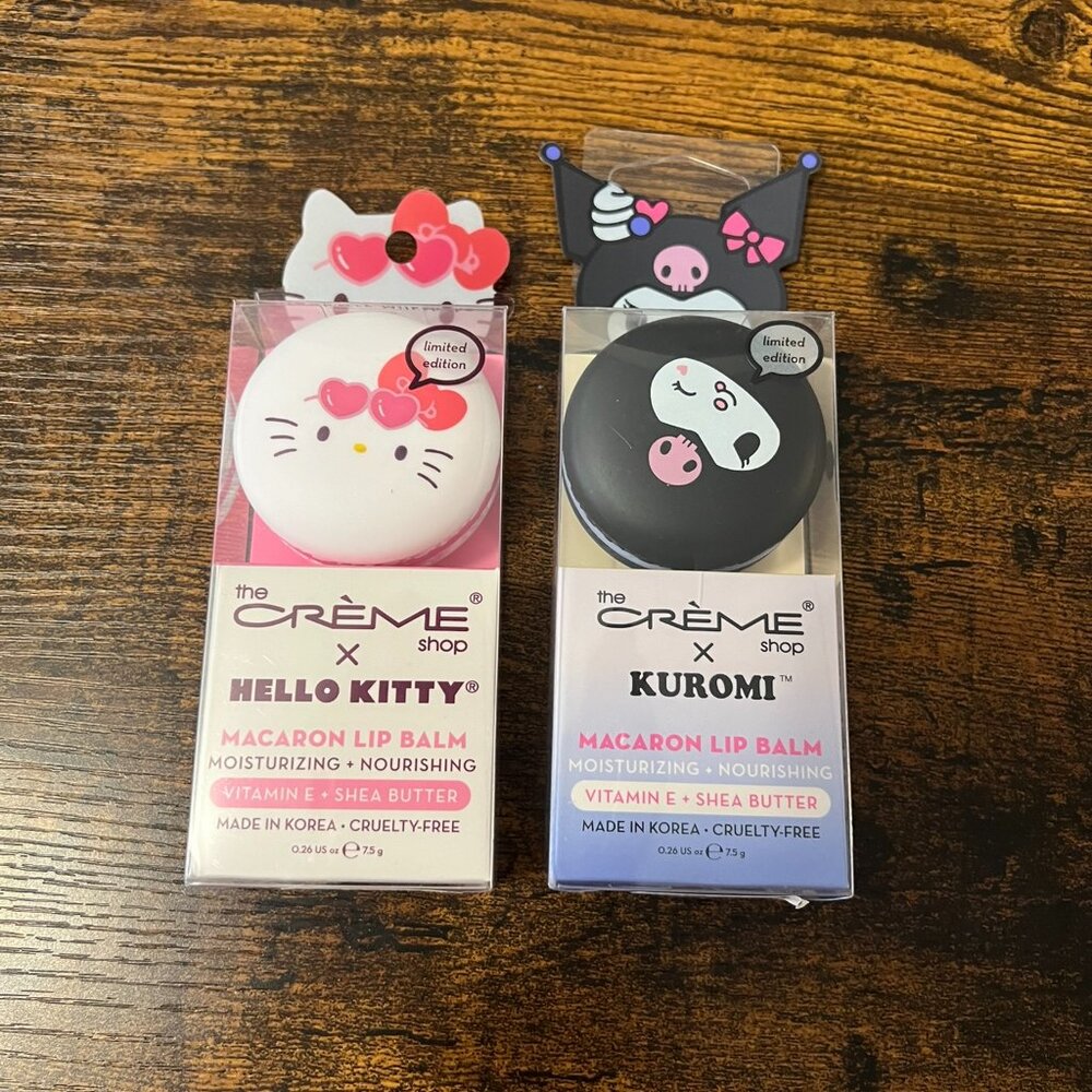 The Crème Shop x Hello Kitty & Kuromi Macaron Lip Balm – NEW